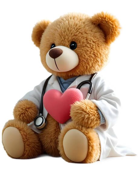 Teddy bear in&nbsp;a&nbsp;doctor’s coat